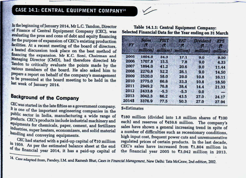 central equipment company case study solution