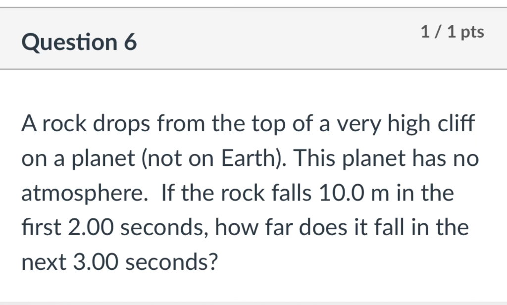 Solved A rock drops from the top of a very high cliff on a | Chegg.com
