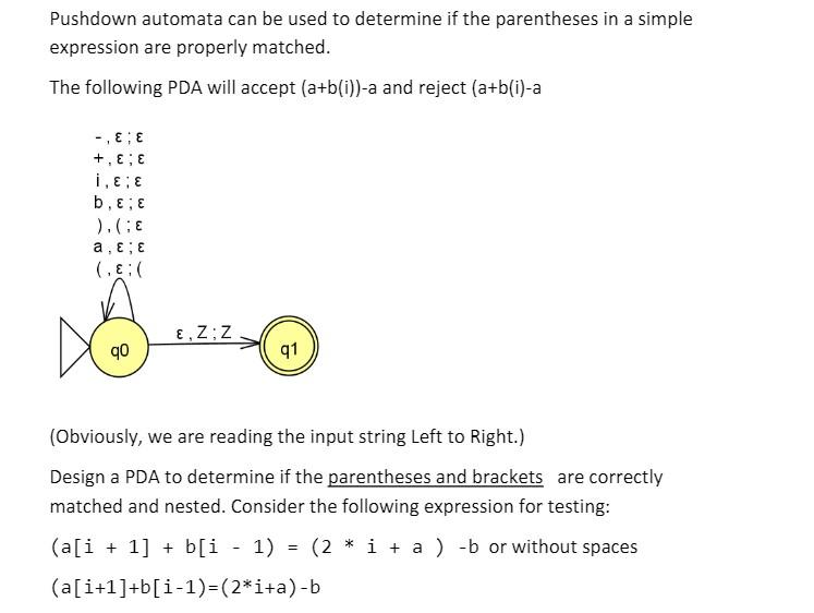 Solved Pushdown Automata Can Be Used To Determine If The | Chegg.com