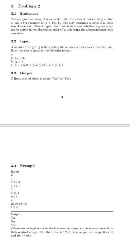 Solved 3 Problem 2 3.1 Statement You are given an array of n | Chegg.com