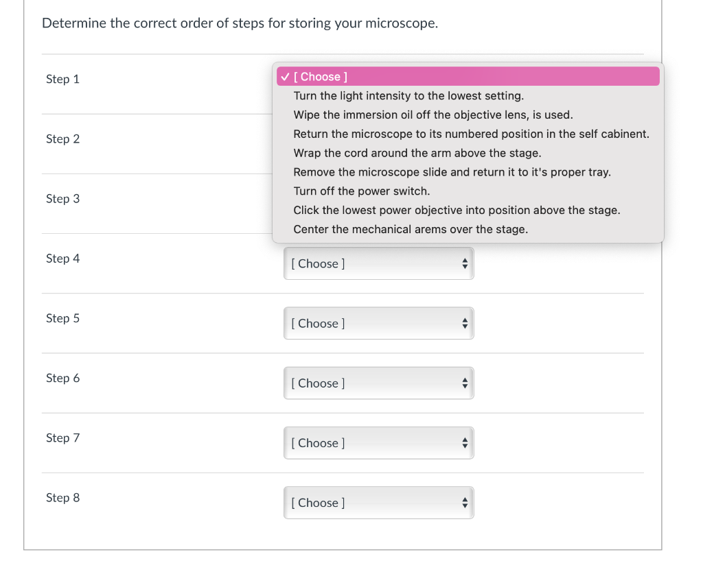 Solved Determine the correct order of steps for storing | Chegg.com