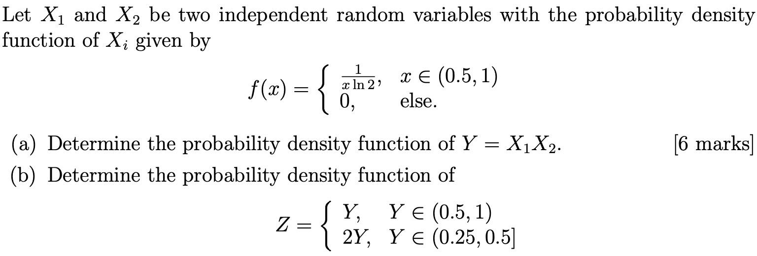 Solved Let X₁ and X₂ be two independent random variables | Chegg.com