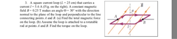 Solved A square current loop (L = 25 cm) that carries a | Chegg.com
