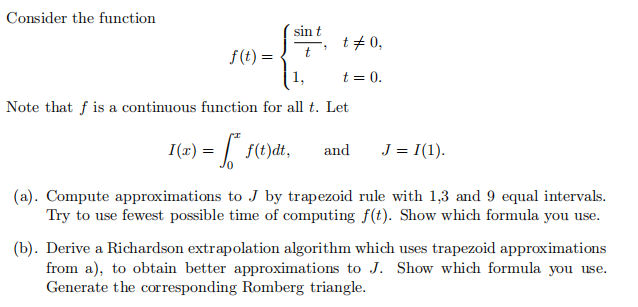 Solved Consider the function sin t t0 Note that f is a | Chegg.com