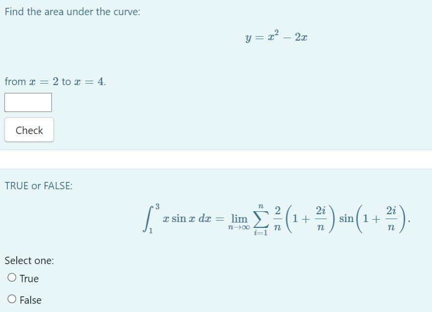 Solved Find the area under the curve: y=x² – 22 from x = 2 | Chegg.com