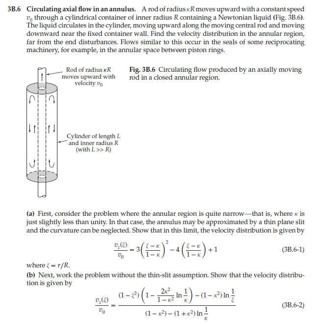 [Solved]: B.6 Circulating axial flow in an annulus. A rod