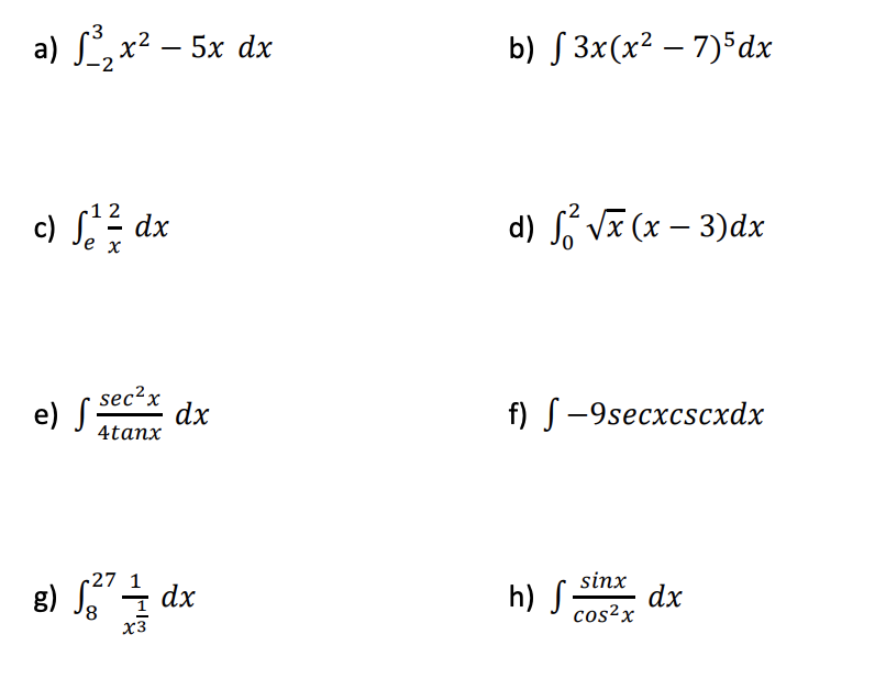 Solved A X2 5x Dx B S 3x X2 7 5dx C Dx D So Chegg Com