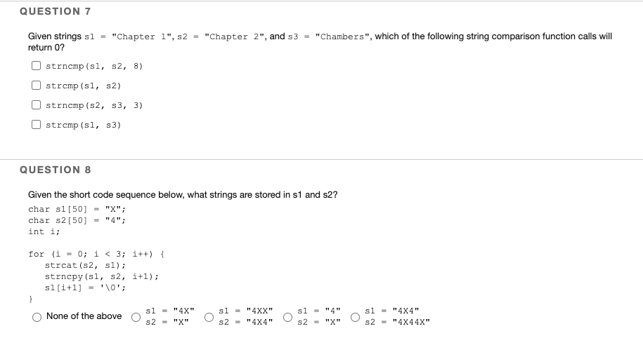 Solved In C programming. Questions are easy but might be | Chegg.com