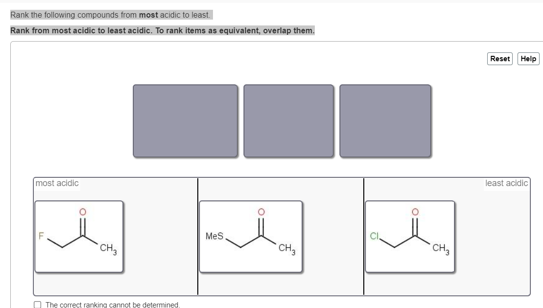 Solved Rank The Following Compounds From Most Acidic To | Chegg.com