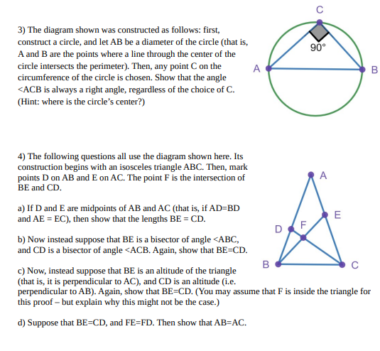 Solved 3) The diagram shown was constructed as follows: | Chegg.com