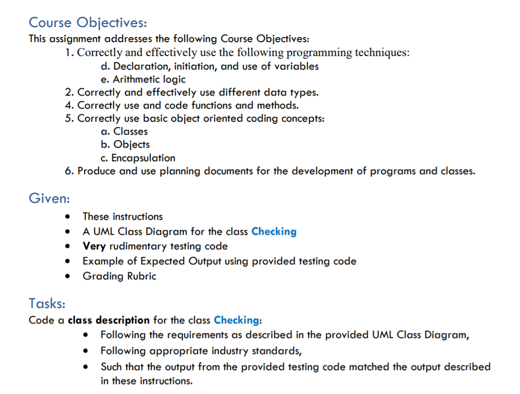 Solved Course Objectives: This assignment addresses the | Chegg.com
