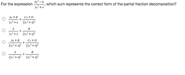 Solved 9x -8 For the expression 3x2 + 4 which sum represents | Chegg.com