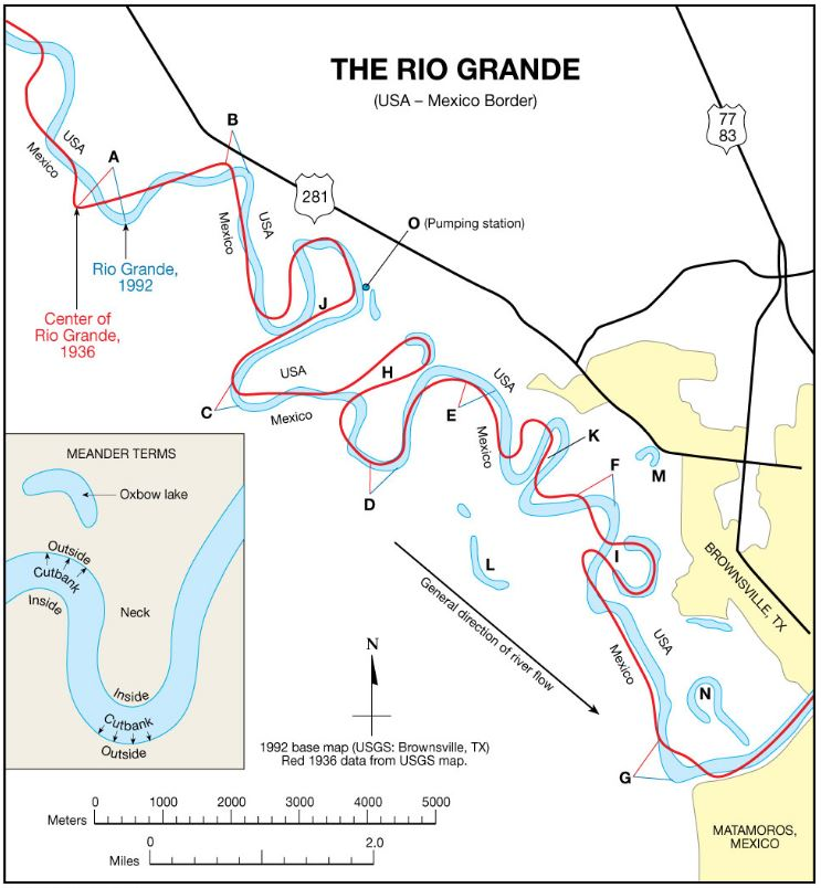 Solved The Accompanying Map Shows Where The Rio Grande Was Chegg Com