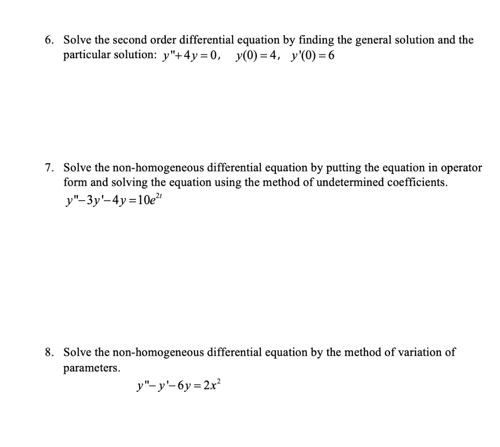 finding the general solution of a second order nonhomogeneous differential equation