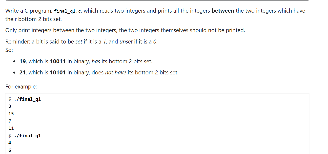 Solved Write a C program, final_91.c, which reads two | Chegg.com