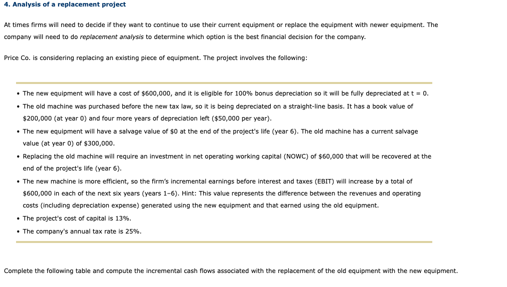 Solved The net present value (NPV) of this replacement | Chegg.com