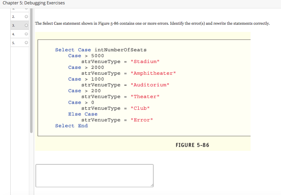 Solved Chapter 5: Debugging Exercises Assignment: Chapter 5: | Chegg.com