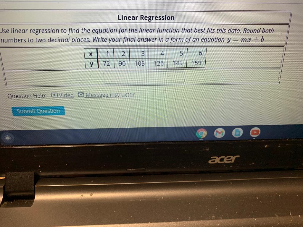 Solved Linear Regression Use Linear Regression To Find The | Chegg.com