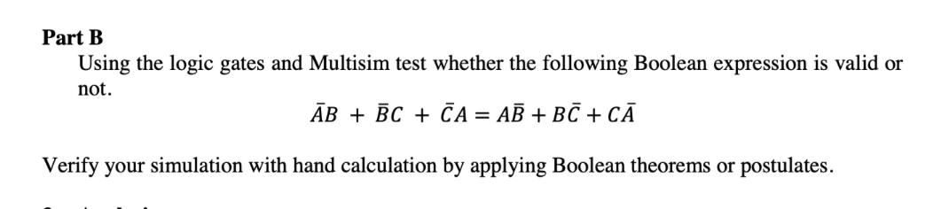 Part B Using The Logic Gates And Multisim Test 6008