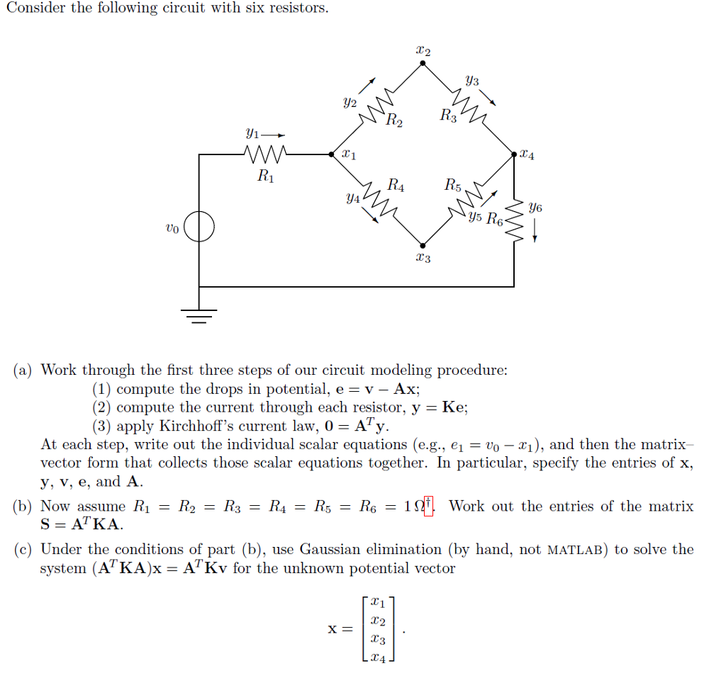 Solved Consider The Following Circuit With Six Resistors уз | Chegg.com