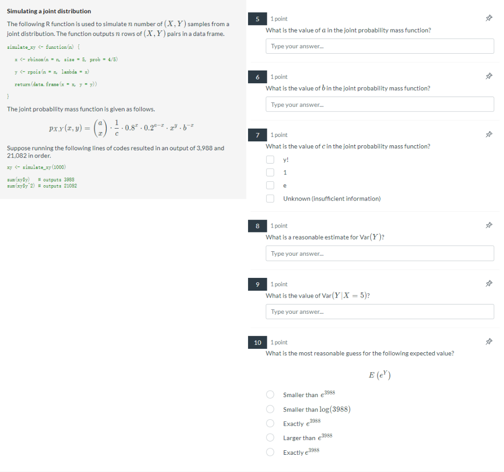 Solved Simulating a joint distribution The following R | Chegg.com