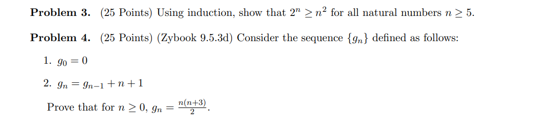 Solved Problem 3. (25 Points) Using Induction, Show That | Chegg.com