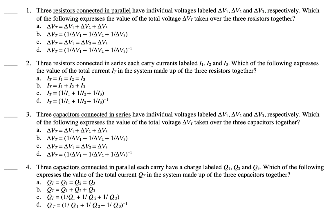 Solved 1. Three resistors connected in parallel have