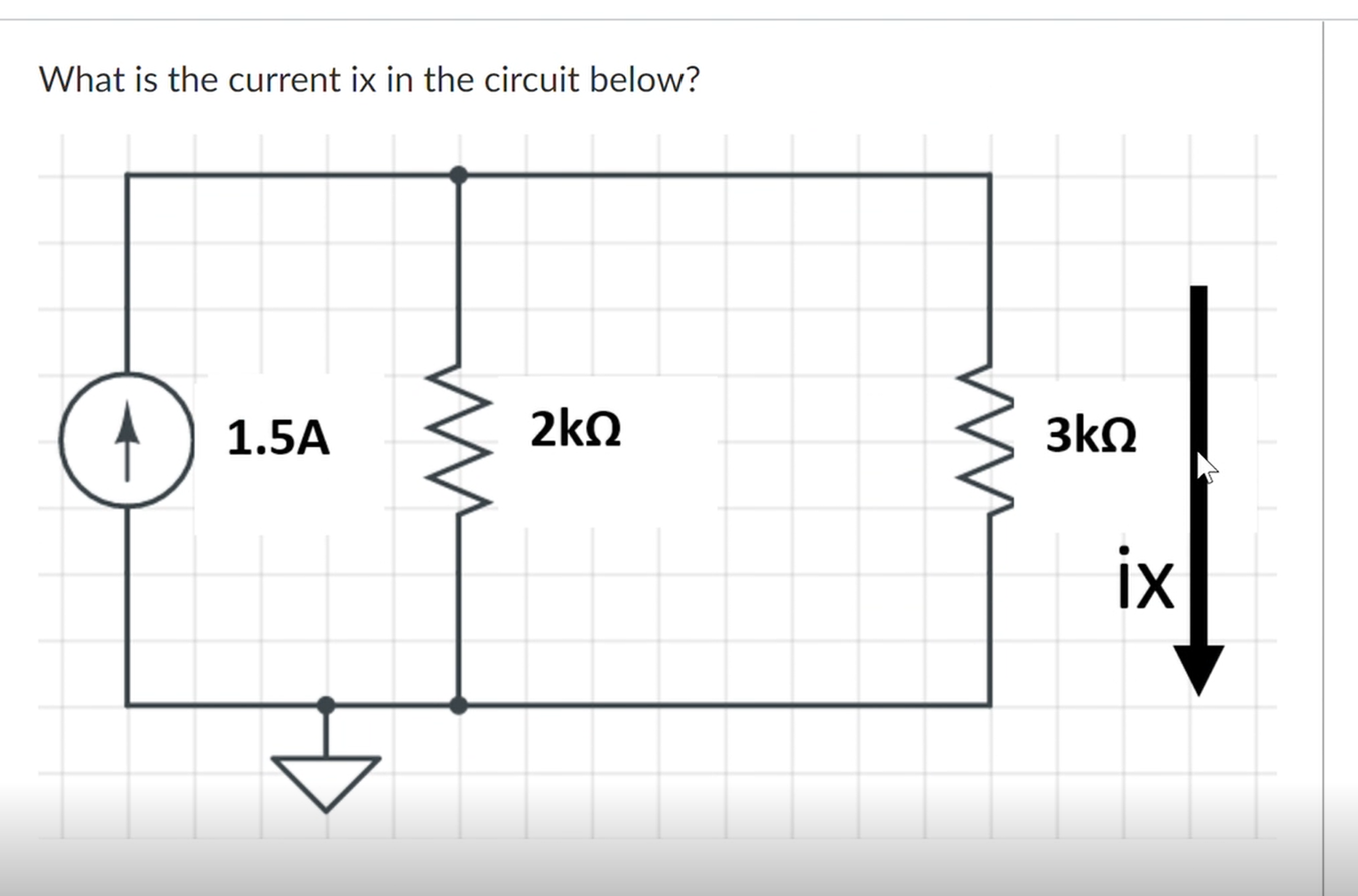 What is the current ix in the circuit below?