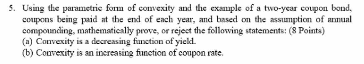 5. Using the parametric form of convexity and the | Chegg.com
