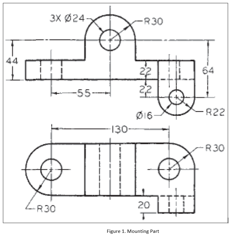 Solved 3X Ø24- R 30 44 22 --55-- 22 - R22 -130- R30 --R30 20 | Chegg.com