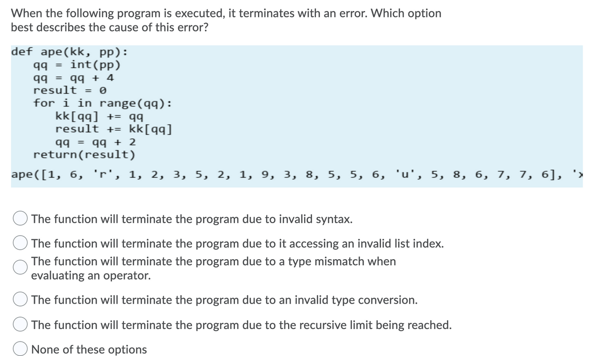 Solved When The Following Program Is Executed, It Terminates | Chegg.com