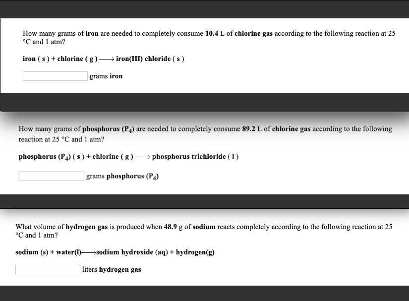 Solved How many grams of iron are needed to completely