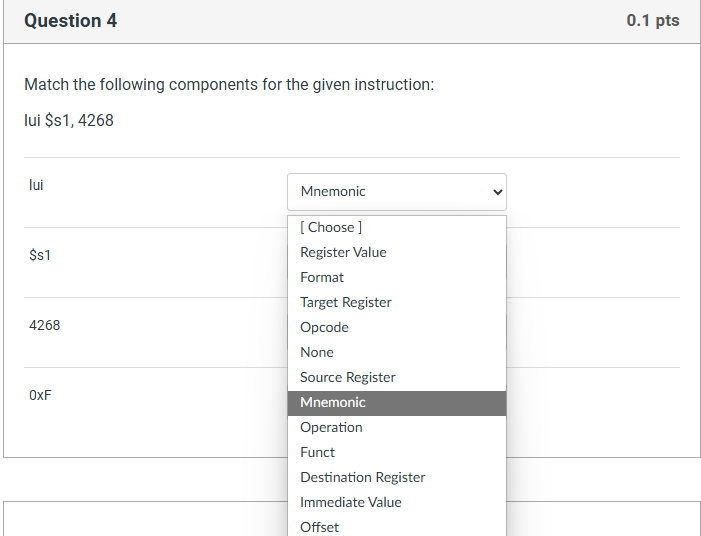 Solved Question 4Match the following components for the | Chegg.com