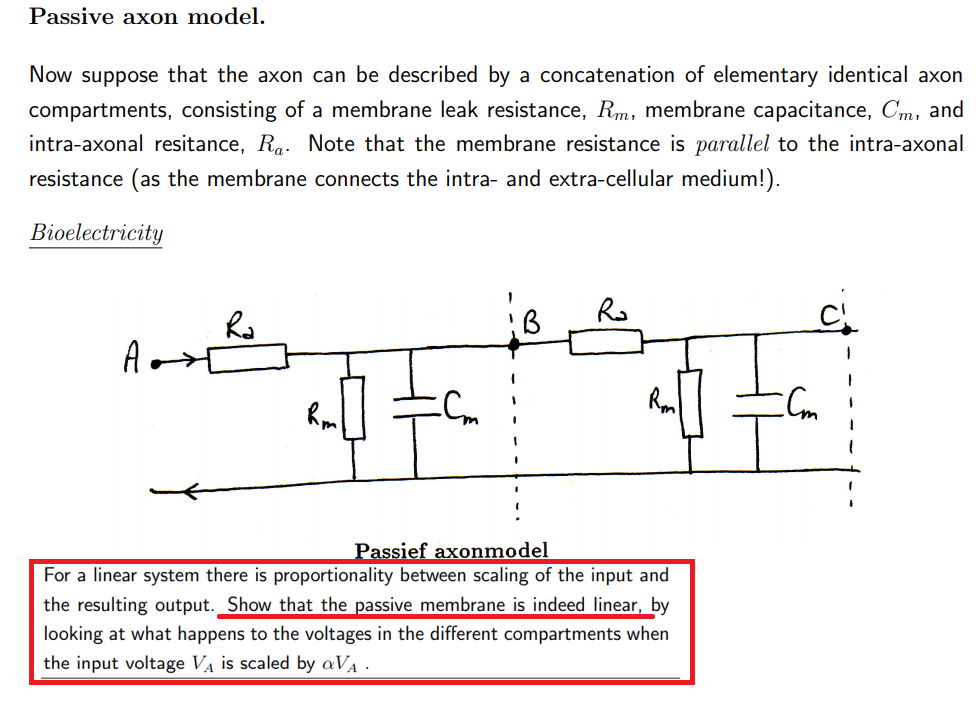 Solved Passive axon model. Now suppose that the axon can be | Chegg.com