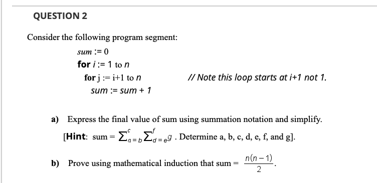 Solved QUESTION 1 Consider the following program segment: | Chegg.com