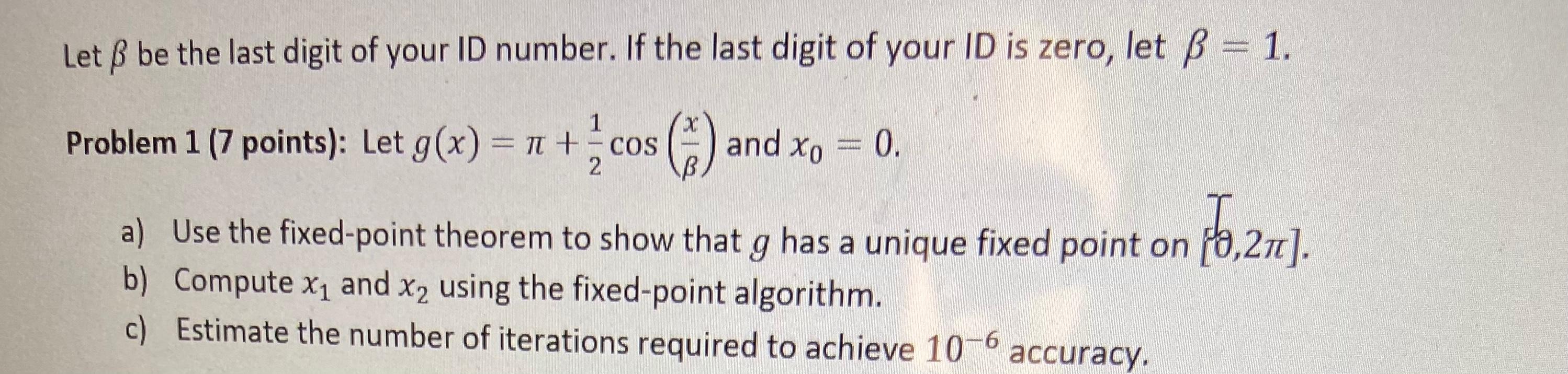 Solved Let Ss Be The Last Digit Of Your Id Number If The Chegg Com