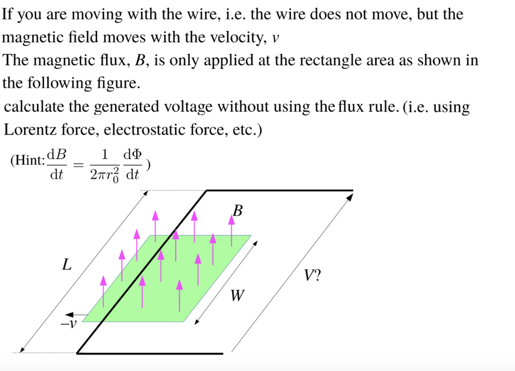 Solved If you are moving with the wire, i.e. the wire does | Chegg.com