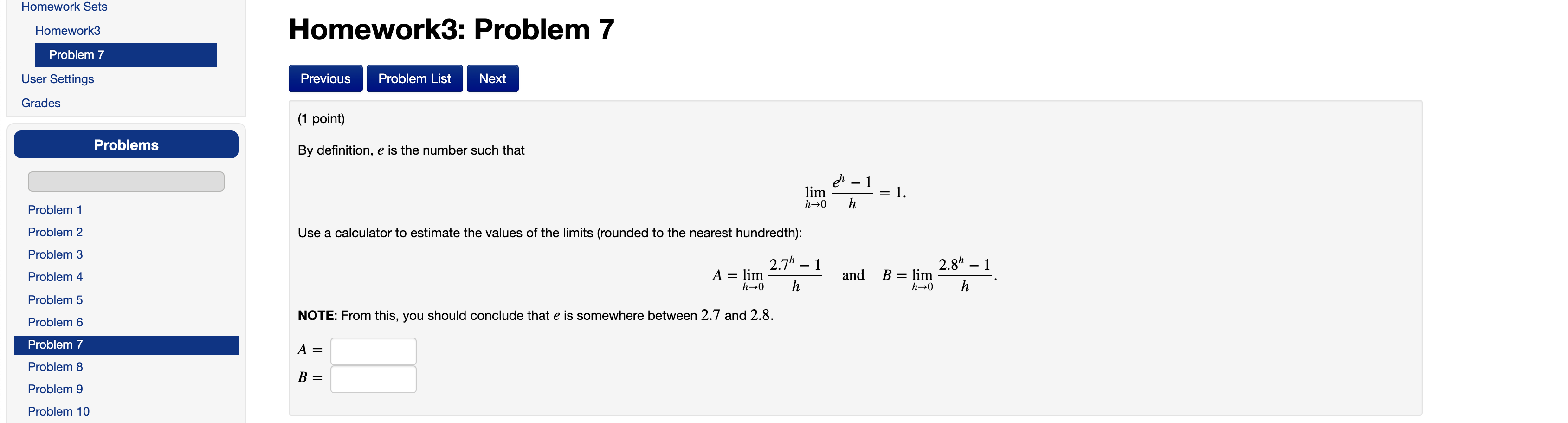 Solved Homework Sets Homework3 Homework3: Problem 7 Problem | Chegg.com