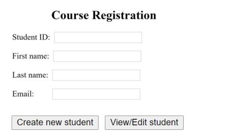 Solved Create a GUI for a school registration online form. | Chegg.com