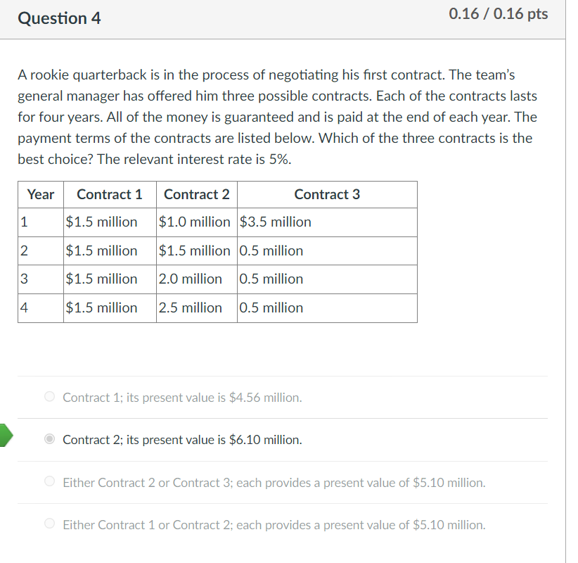 Solved A rookie quarterback is in the process of negotiating | Chegg.com