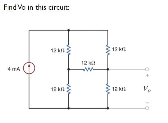 Solved Find Vo in this circuit: | Chegg.com