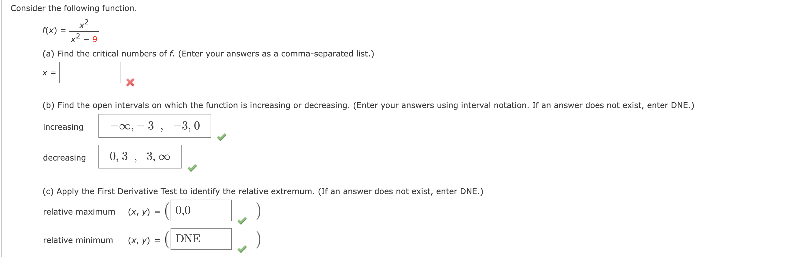 Solved Consider The Following Function Fxx2−9x2 A Find 1580