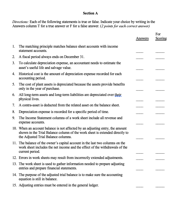 Solved Section B Directions: Complete Each Of The Following | Chegg.com