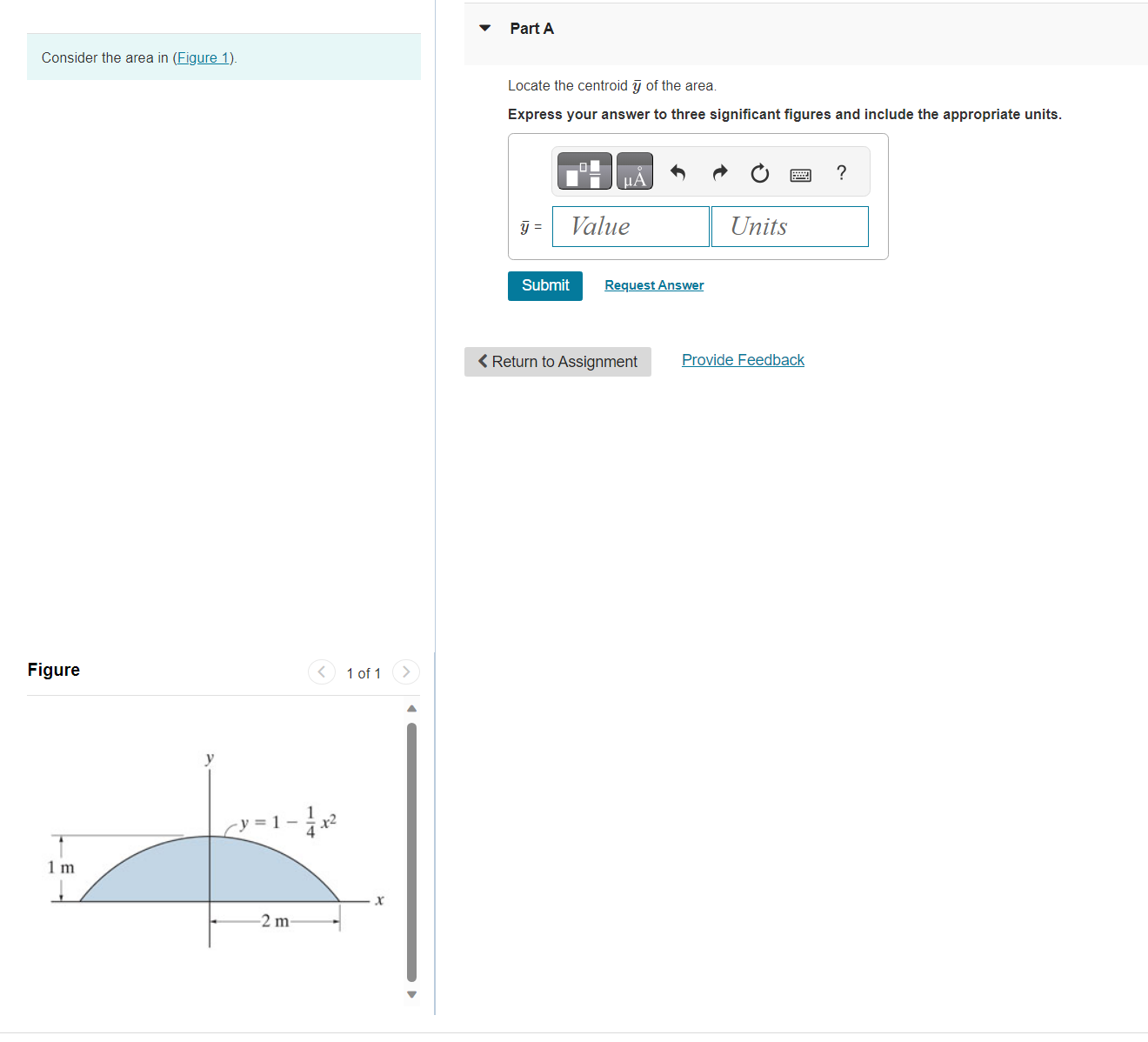 Solved Consider the area in (Figure 1). Locate the centroid | Chegg.com