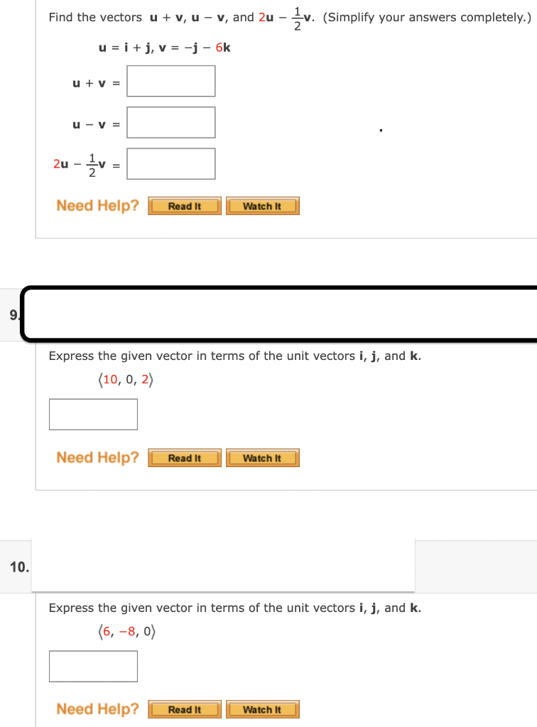 Solved Find the vectors u + v, u - v, and 2u - {v. (Simplify | Chegg.com