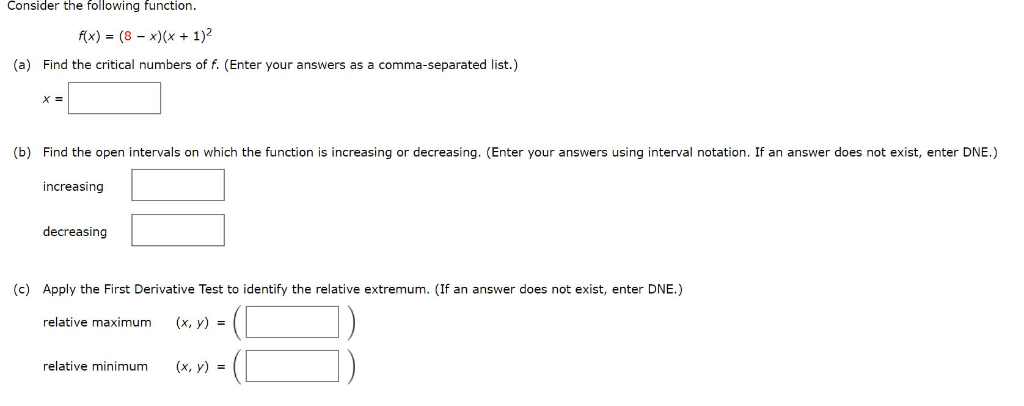 Solved Consider The Following Function F X 8 X X 1 2