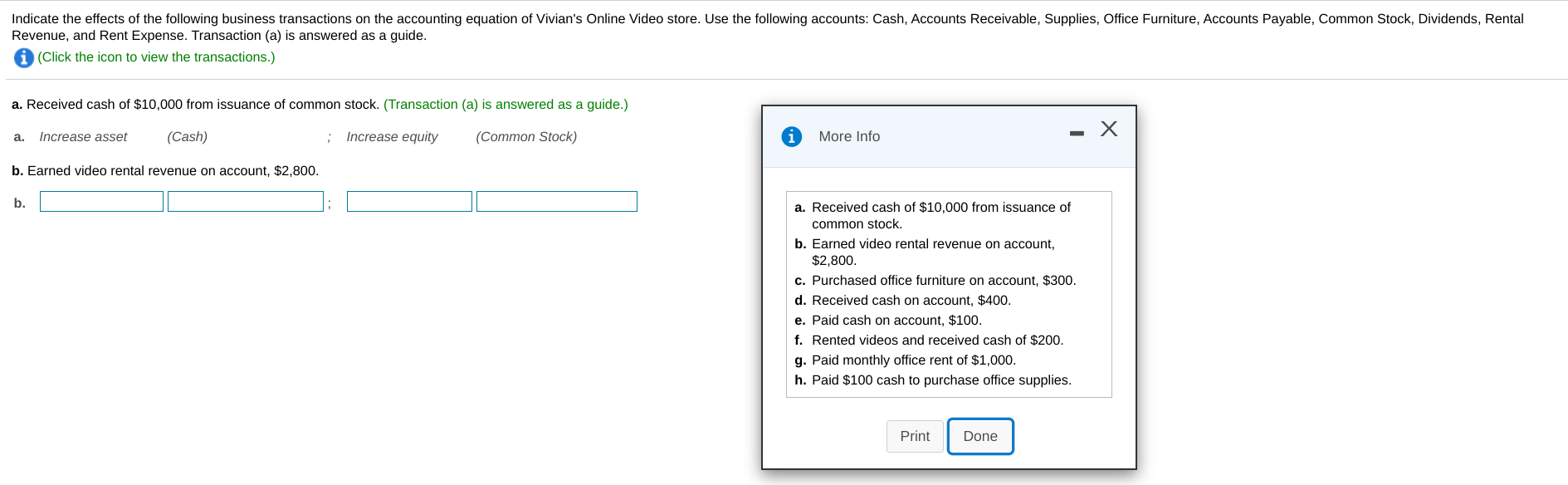 Solved Indicate the effects of the following business | Chegg.com