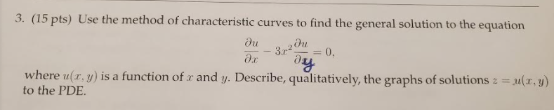 Solved 3. (15 pts) Use the method of characteristic curves | Chegg.com