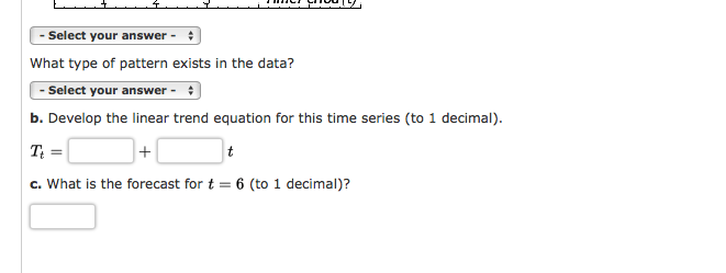 Solved Consider the following time series data. t 1 2 3 4 5 | Chegg.com