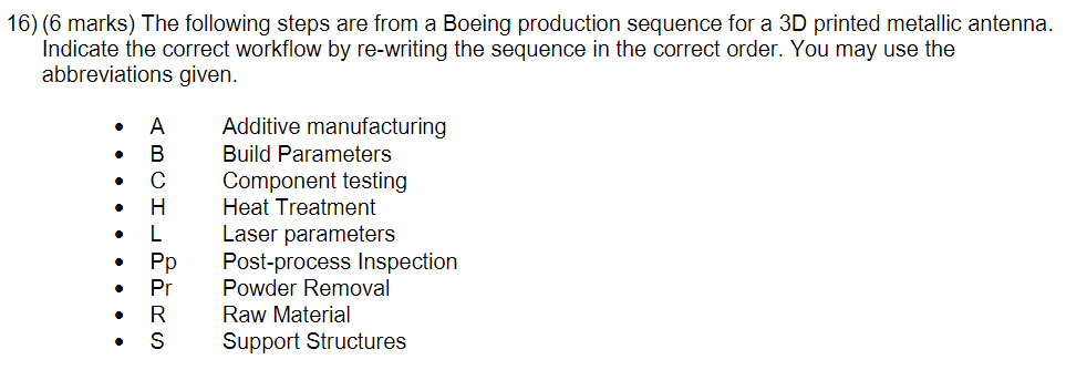 Solved 16) (6 marks) The following steps are from a Boeing | Chegg.com